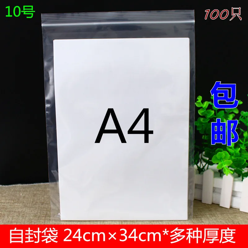 桐城10号自封袋12丝 24cm×34cm 100只/包（包） - 玖梧精选