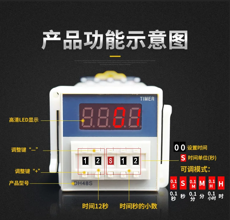 贝尔美DH48S-2Z AC/DC 12V 继电器（个） - 玖梧精选