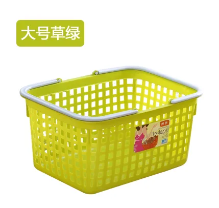 塑料提篮38.5*28.8*21cm（个）（黄绿色） - 玖梧精选