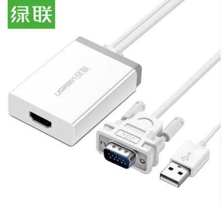 绿联转换器（个）40235-VGA转HDMI转换器带音频,白色 - 绿联