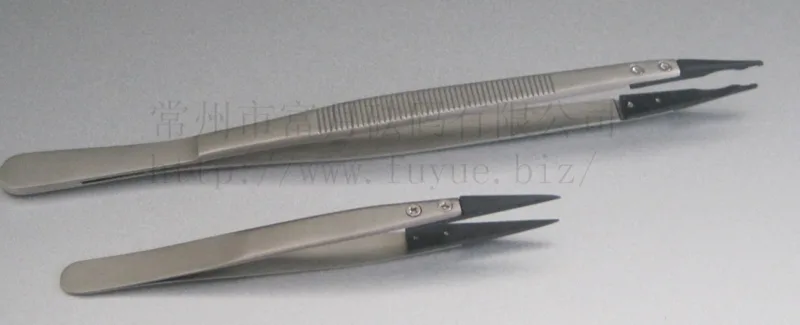 富月 砝码镊子 14cm，夹10mg～500mg砝码 无磁不锈钢材质，镊头塑料材质（把） - 玖梧精选