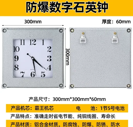 共恒防爆电子钟霸王机芯【300*300*60】个 - 共恒