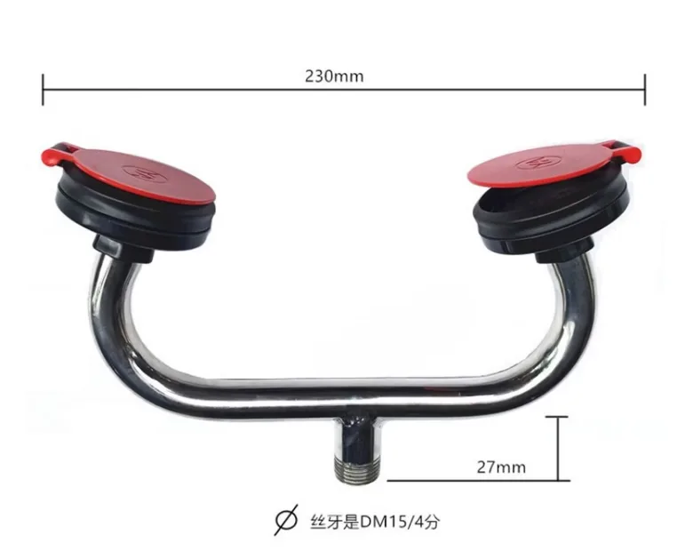 盛融乾304不锈钢洗眼器配件：4分牛角(增压红黑头-内牙)喷头（1个） - 盛融乾