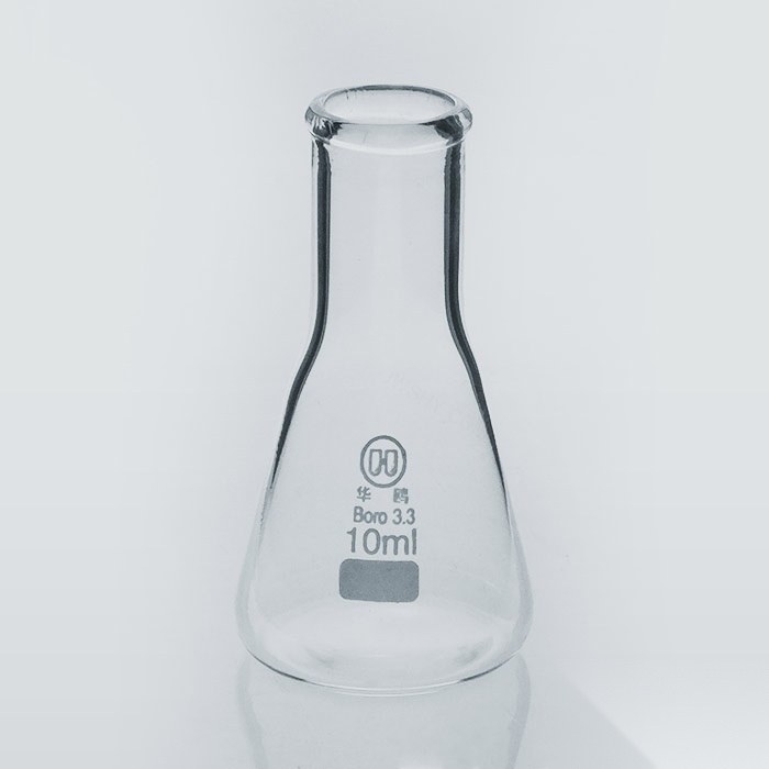 直口三角烧瓶 10ml 颈外径×瓶外径×高度：16×30×55mm - 华鸥