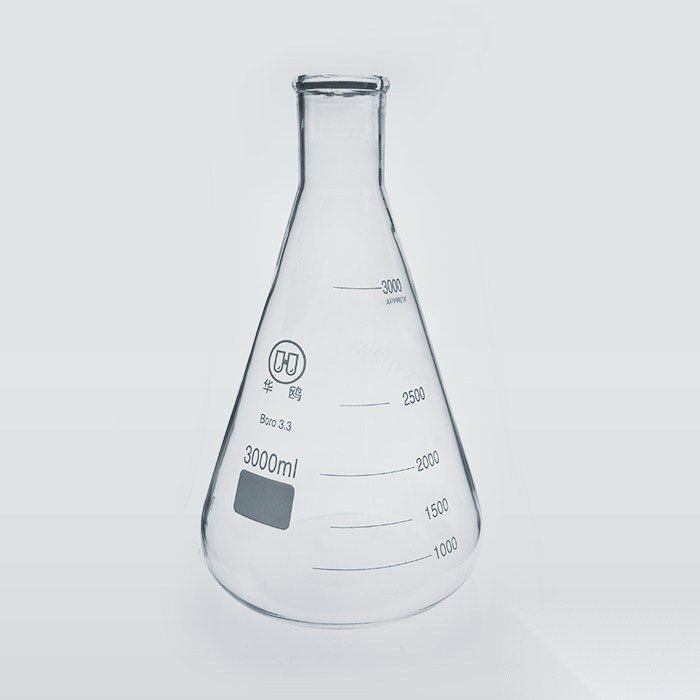 直口三角烧瓶 3000ml 颈外径×瓶外径×高度：50×187×310mm - 华鸥