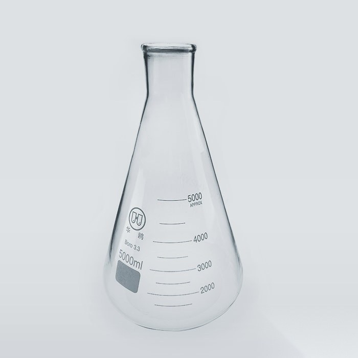 直口三角烧瓶 5000ml 颈外径×瓶外径×高度：65×235×380mm - 华鸥