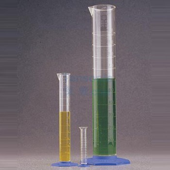 LPE 标有刻度的量筒 PMP 蓝色PP底座 500ml B级 - Nalgene/耐洁