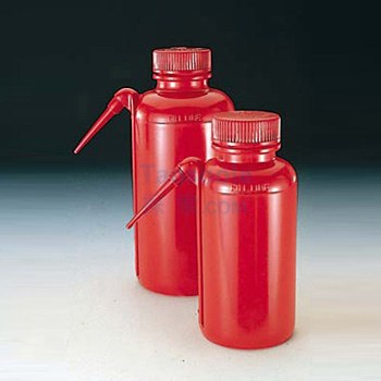[LPE] UnitaryTM安全洗瓶，红色LDPE瓶体/装管，PP螺旋盖，250ml - Nalgene/耐洁