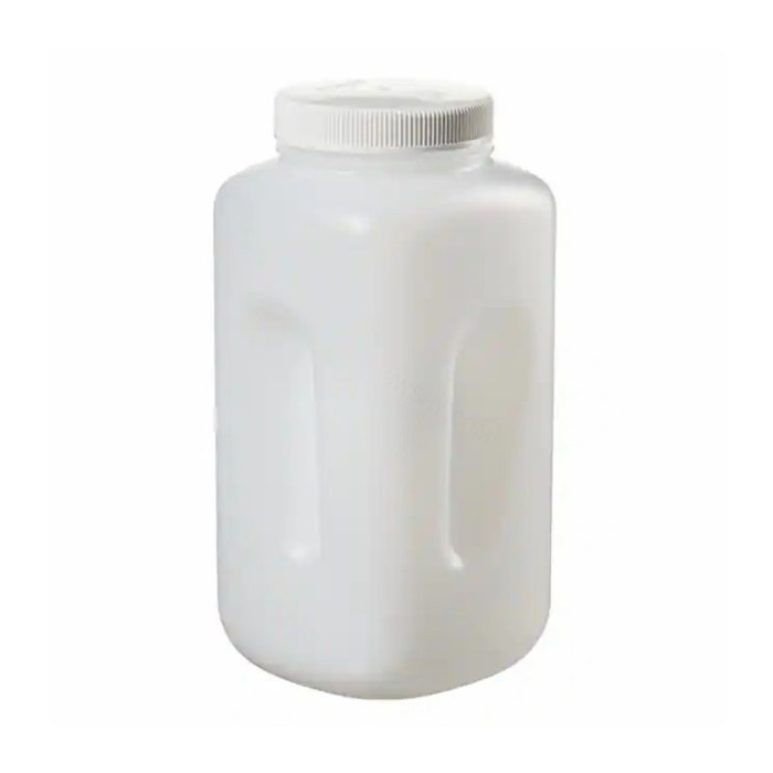 LPE 大容量广口方形瓶 HDPE 白色PP螺旋盖 自然色 4L