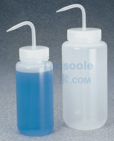 LPE 广口洗瓶，LDPE瓶体，PP螺旋盖/杆，PP共聚物吸管，500ml