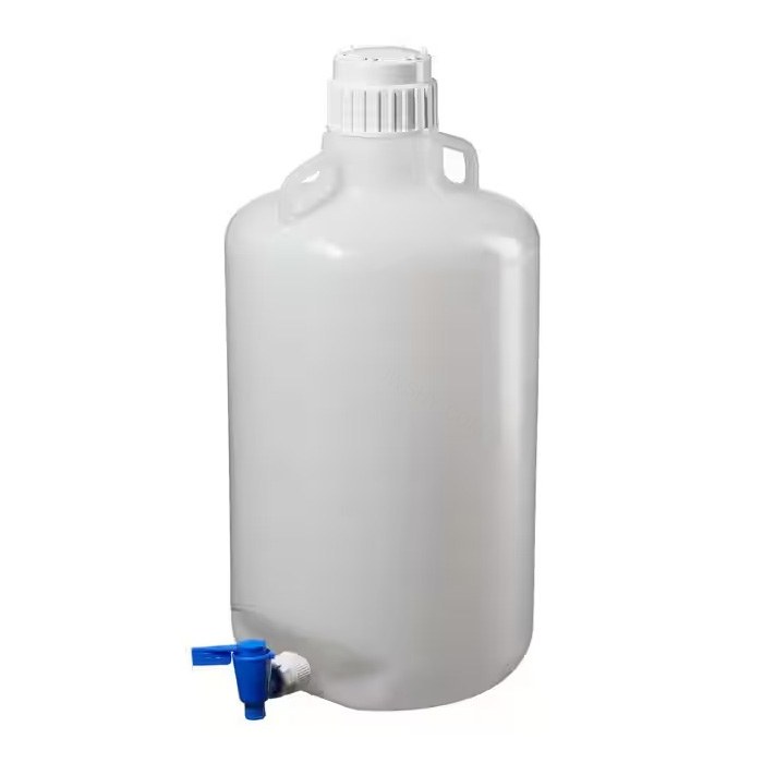 LPE 细口大瓶（带放水口）LDPE 白色 PP放水口和螺旋盖 20L（老货号：2318-0050）