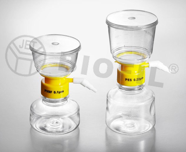 一次性真空式过滤器 0.22um 500mL,PES 聚醚砜膜,滤膜直径75mm,灭菌 - JET/洁特