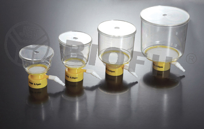 一次性真空式过滤器上杯 0.45um 500mL,PES 聚醚砜膜,滤膜直径75mm,灭菌 - JET/洁特