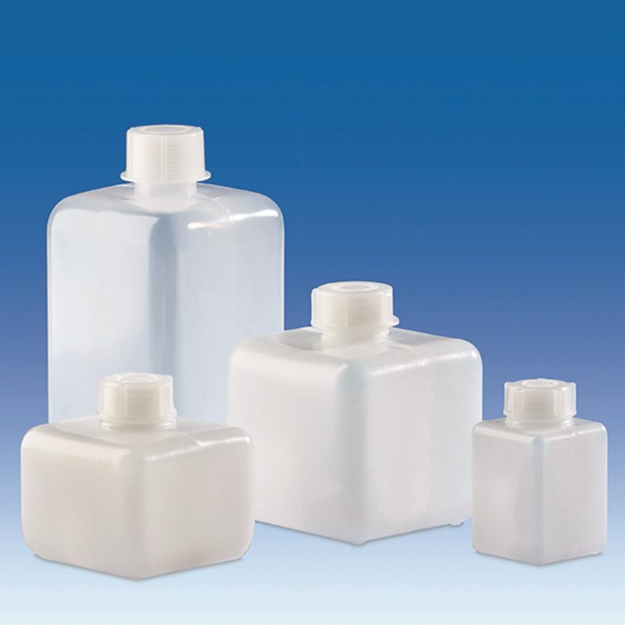 窄口瓶 PE-HD 螺旋盖 PE-LD 方形 500ml 透明