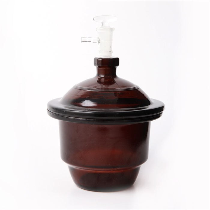 棕色真空干燥器 150mm 附瓷板，内含真空塞 - 华鸥