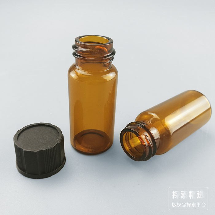10ml 18-400 棕色样品瓶 黑色PP盖＋PE垫 外径&times;高度： 22&times;52mm