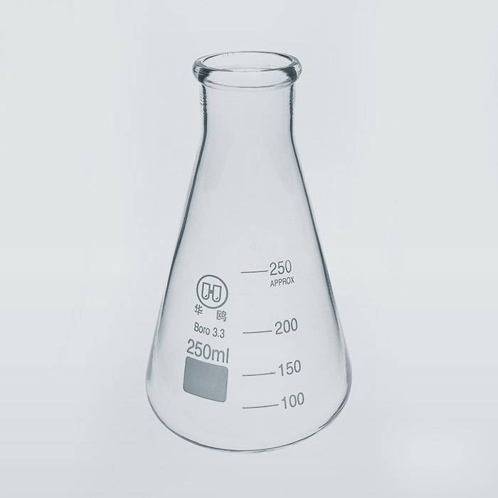 直口三角烧瓶 250ml 颈外径&times;瓶外径&times;高度：34&times;85&times;145mm