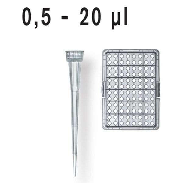 预装移液器吸头, TipRack补充装, 0.5-20μl, 未灭菌, PP材质, 符合IVD标准
