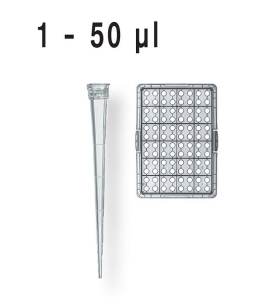 预装移液器吸头, TipRack补充装, 1-50μl, BIO-CERT灭菌, PP材质, 符合IVD标准