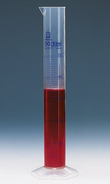 刻度量筒 高型 250:2ml PP材质 蓝色刻度 B级 量入式