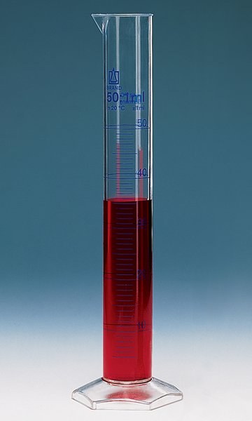 刻度量筒 高型 500:5ml PMP材质 蓝色刻度 B级 量入式