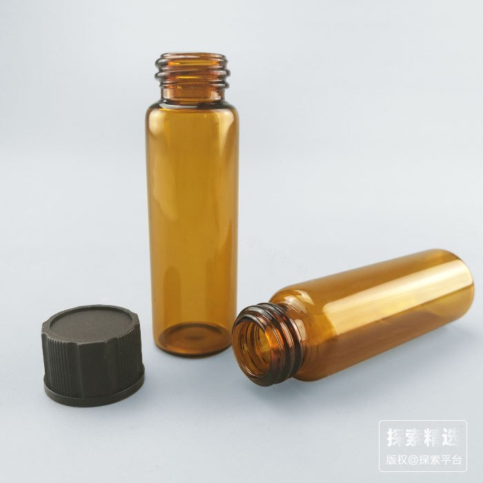 15ml 18-400 棕色样品瓶 黑色PP盖+PE垫 外径&times;高度： 22&times;70mm
