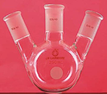 斜三口圆底烧瓶 100ml 24/40 24/40