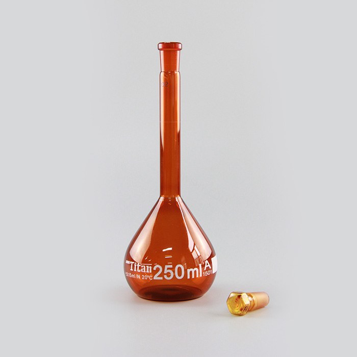 容量瓶（A级）14# 250mL 允差：&plusmn;0.15mL 琥珀色 特优级 包过检 不含证书