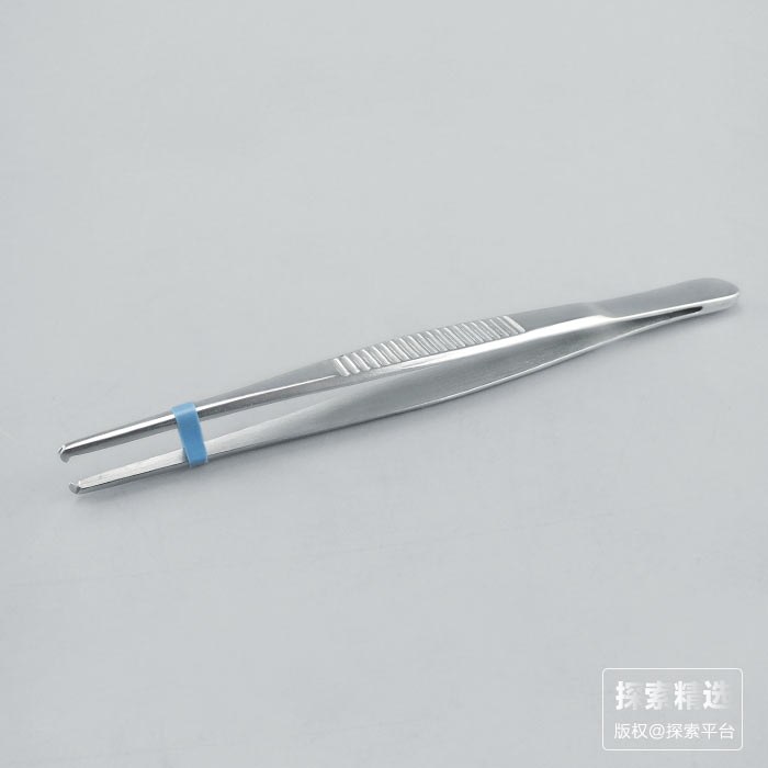 组织镊 带钩 不带防滑条纹 200mm