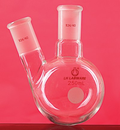 斜二口圆底烧瓶 500ml 24/40 19/26 - 联华