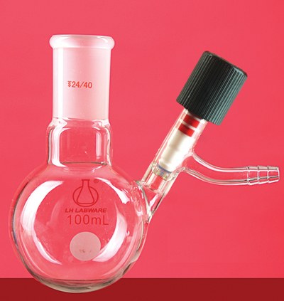 高真空阀磨口球瓶反应瓶 250ml 19# 0-8mm