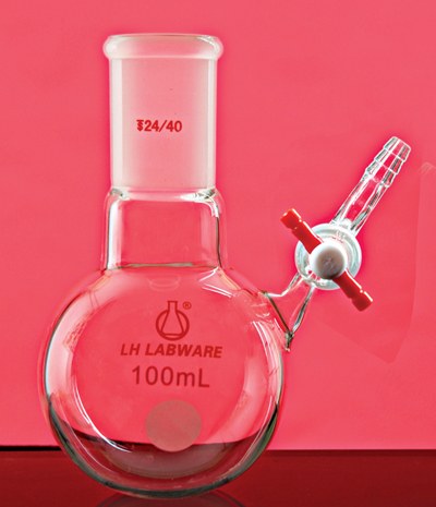 磨口球瓶反应瓶 具标准四氟节门 1000ml 19#