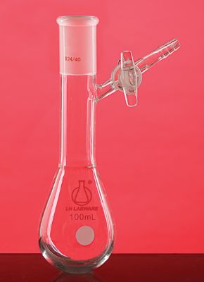 反应茄形瓶 具标准玻璃互换节门 50ml 19#