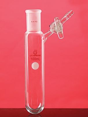磨口反应管 具标准玻璃互换节门 25ml， 19/26 - 联华