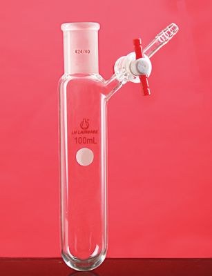 磨口反应管 具标准四氟节门 100ml ，24/40 - 联华