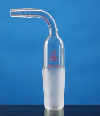 带挂耳具小嘴90&deg;抽气接头 磨口：29/42