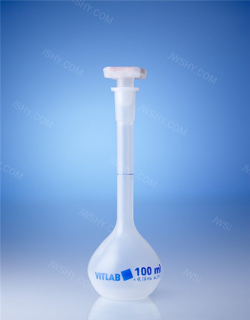 容量瓶 PP材质 100ml B级 NS 14/23 PP瓶塞 透明 - Vitlab