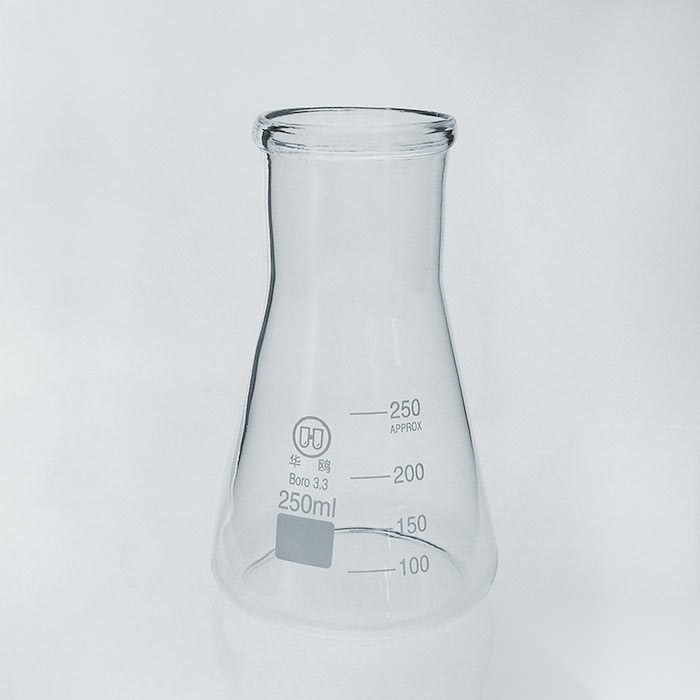 宽颈三角烧瓶 250ml 颈外径×瓶外径×高度：50×85×140mm - 华鸥