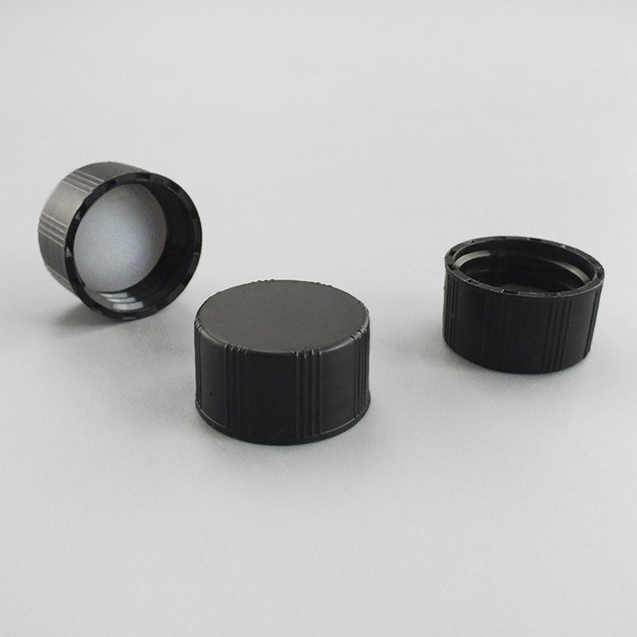 24-400预组装黑色聚丙烯实心螺纹盖 带白色PTFE/本色硅胶垫 - ACESUN艾斯琳