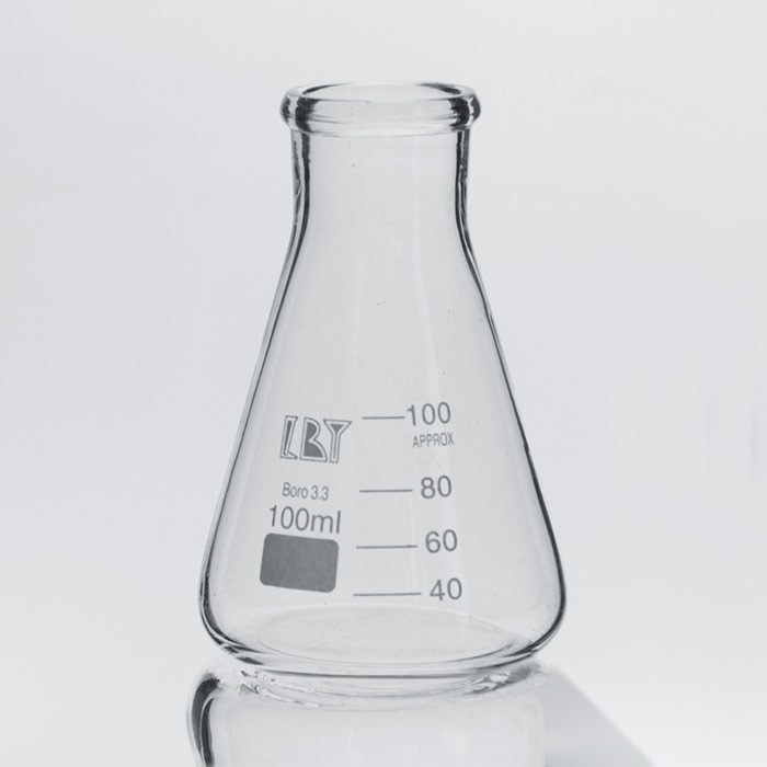直口三角烧瓶 100ml 颈外径×瓶外径×高度：22×64×105mm - 华鸥
