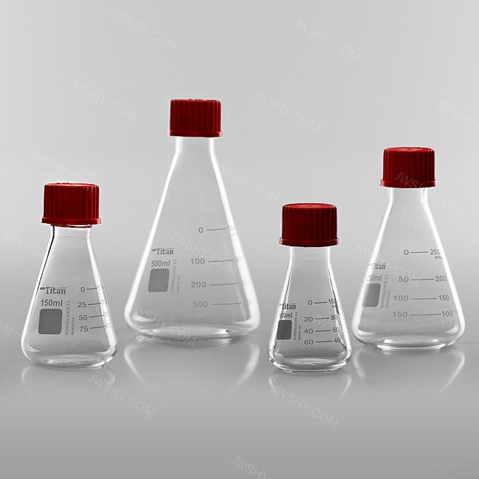 GL32螺口带盖三角烧瓶 含硅胶垫片 耐温180&deg; 特优级 100ml - ACESUN艾斯琳