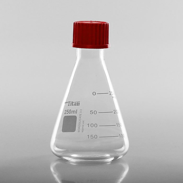 GL32螺口带盖三角烧瓶 含硅胶垫片 耐温180&deg; 特优级 250ml