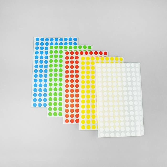 彩色圆点标签 &phi;8mm 适合分类标识 （适合铅笔、钢笔、圆珠笔、水笔书写）白、黄、红、绿、蓝5色各两页装