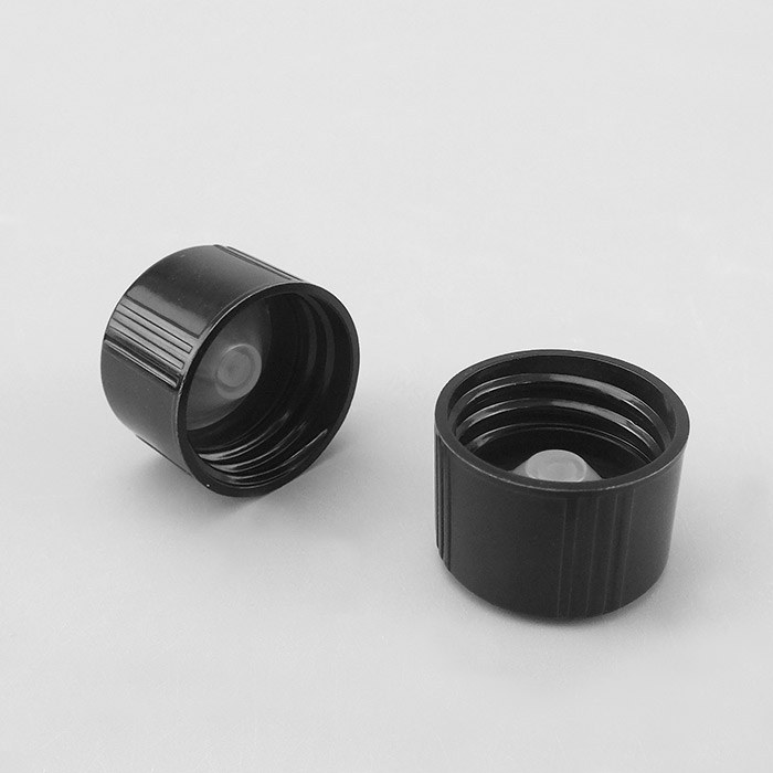 通用瓶盖 黑色 混合树脂盖+＂V＂形LDPE本色内塞 GL28螺口 D&times;H：31&times;21mm