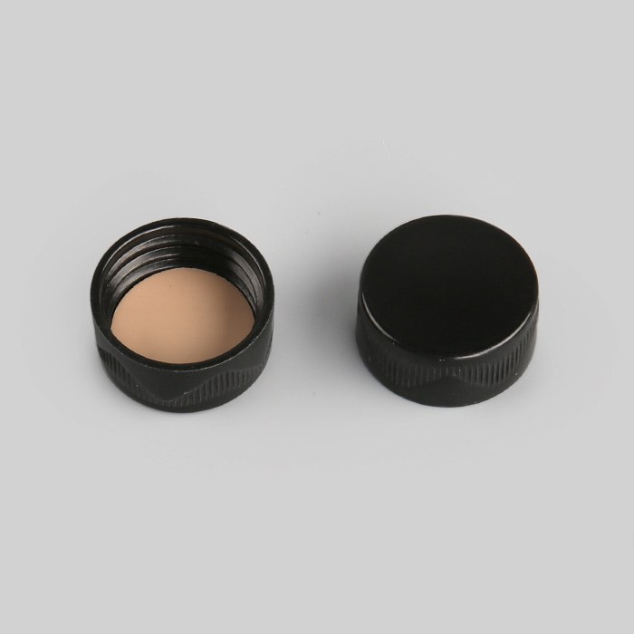 通用瓶盖 黑色 混合树脂盖+PE/PTFE（褐色）垫片 GL22螺口 D&times;H：25&times;11.5mm
