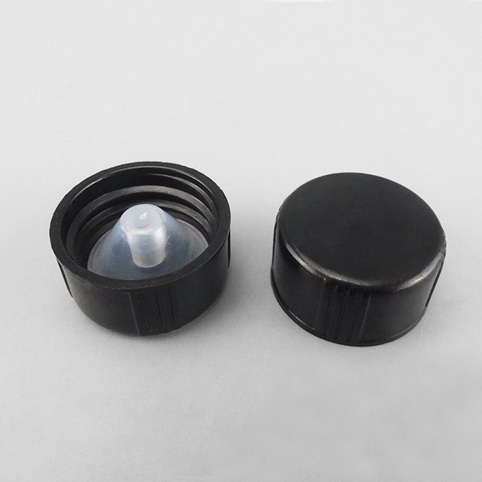 通用瓶盖 黑色 混合树脂盖+＂V＂形LDPE本色内塞 GL32螺口 D&times;H：36&times;13.5mm