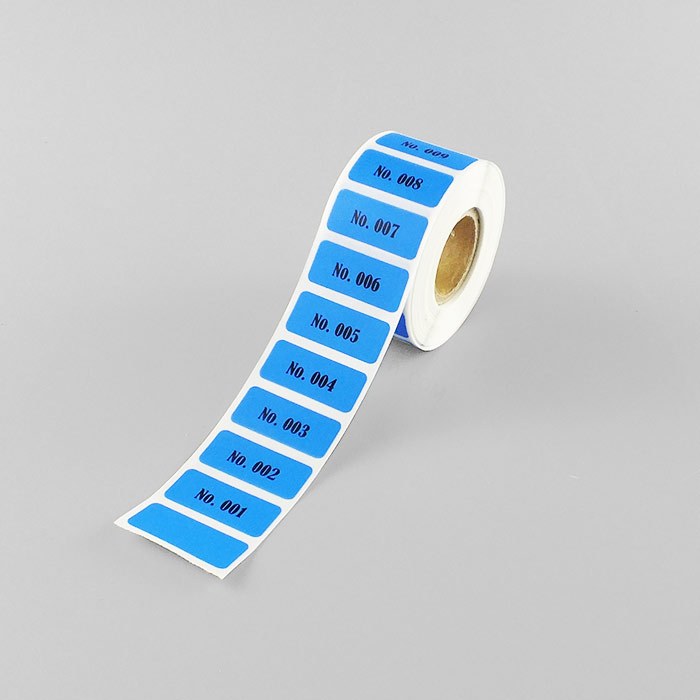 连号标签 蓝色 13&times;30mm 号码：No.001～800 高档型 防水防化防撕