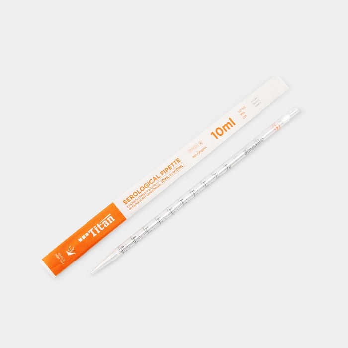 一次性移液管 10ml 刻度1/10 橙色环 灭菌 焊接款 纸塑独立包装