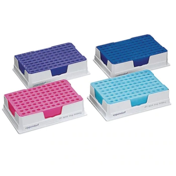 PCR-Cooler系列 低温指示冰盒 96孔 0℃ 适用于0.2ml离心管 启动装(1个粉红色冰盒,1个蓝色冰盒)
