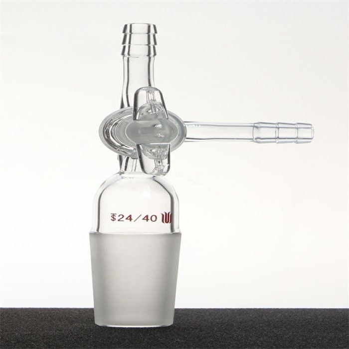 三通接头 外磨口：24/40 具2mmT型三通玻璃节门